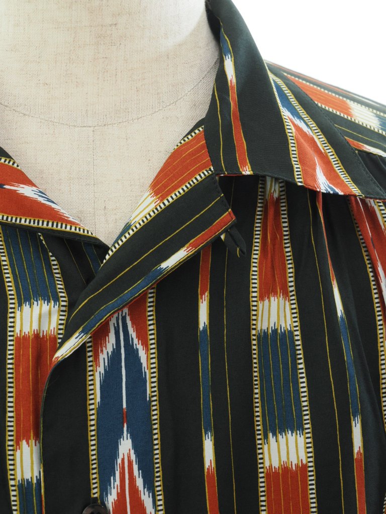 AiE  - Painter Shirt ڥ󥿡 - Rayon Lawn / Stripe Printed - Black