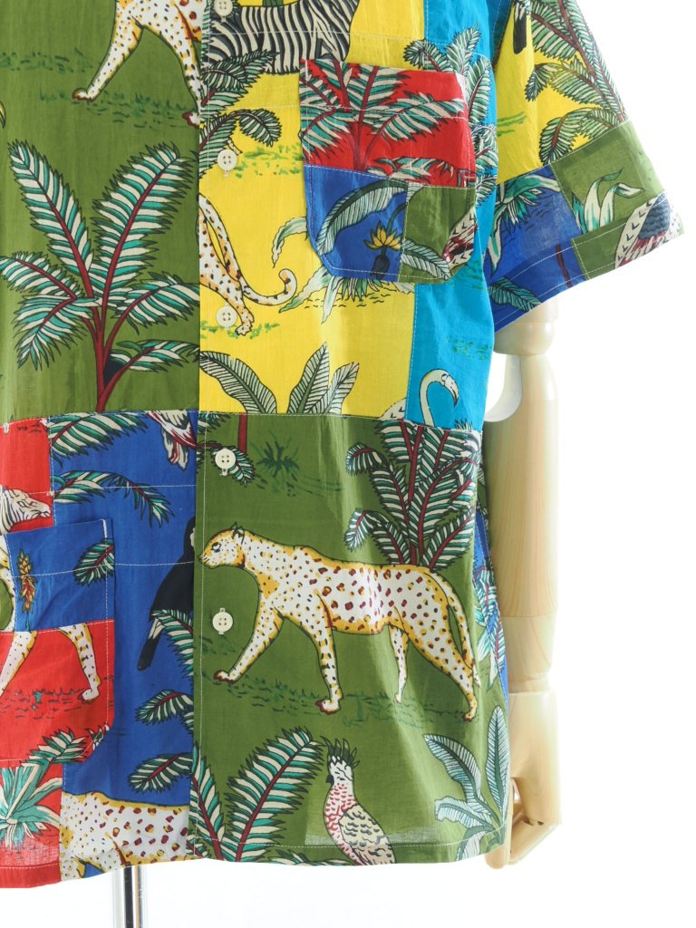 Engineered Garments エンジニアドガーメンツ - Camp Shirt キャンプシャツ - Animal Print Patchwork - Multi Color