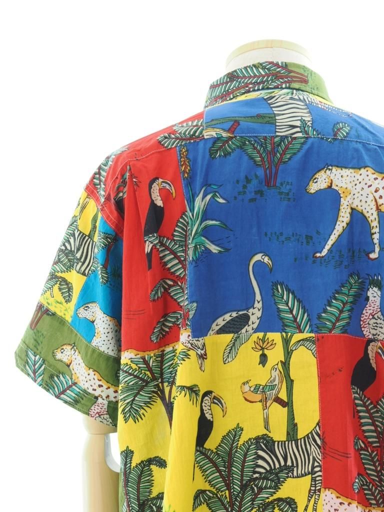 Engineered Garments エンジニアドガーメンツ - Camp Shirt キャンプシャツ - Animal Print Patchwork - Multi Color
