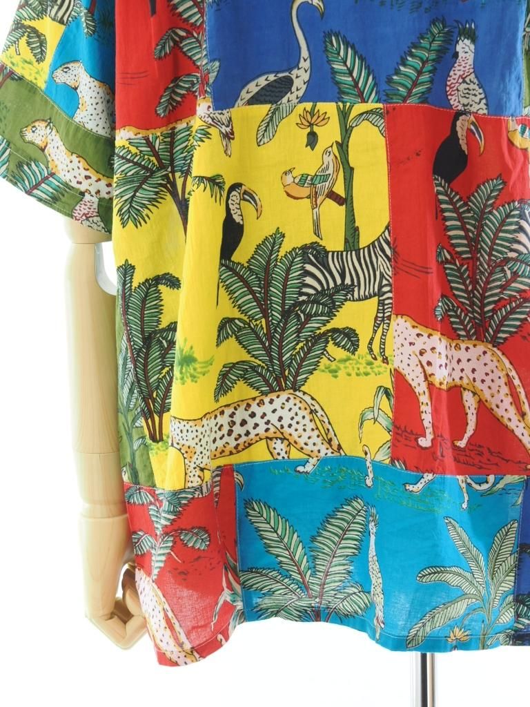Engineered Garments エンジニアドガーメンツ - Camp Shirt キャンプシャツ - Animal Print Patchwork - Multi Color
