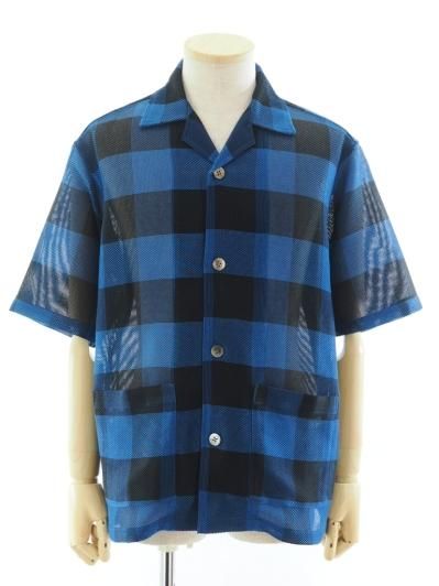 South2 West8 ġȥ - Cabana Shirt Хʥ - R/PE Rough Cloth / Plaid - Blue