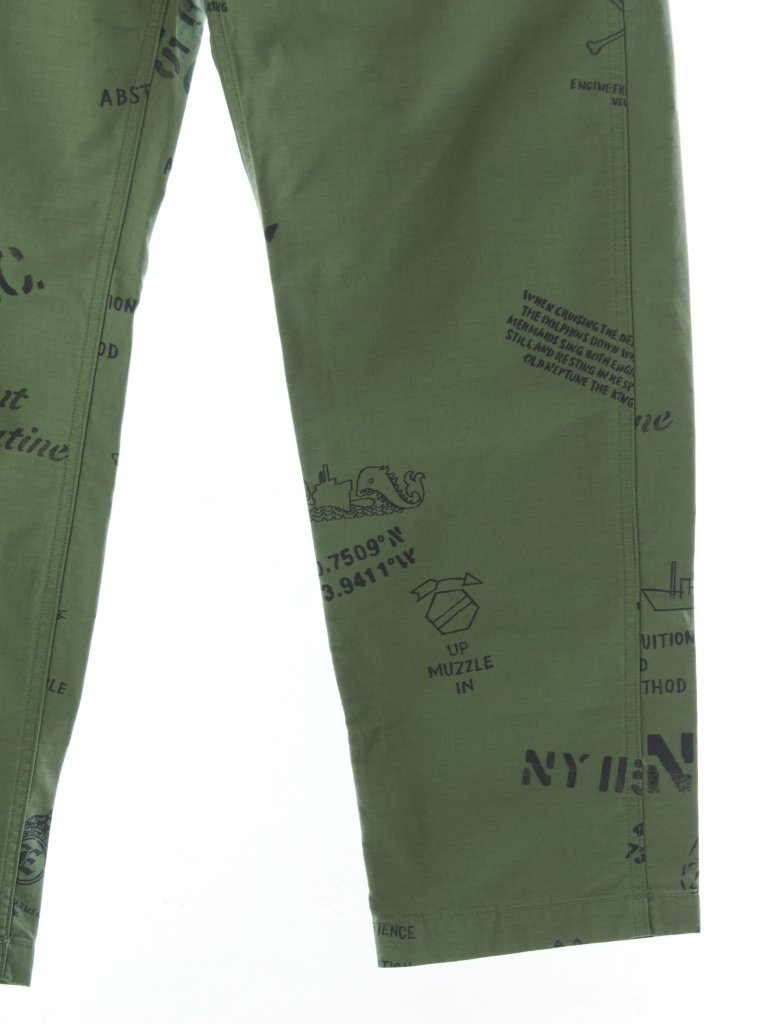 Engineered Garments 󥸥˥ɥ - Fatigue Pant եƥѥ - Graffiti Print Ripstop - Olive