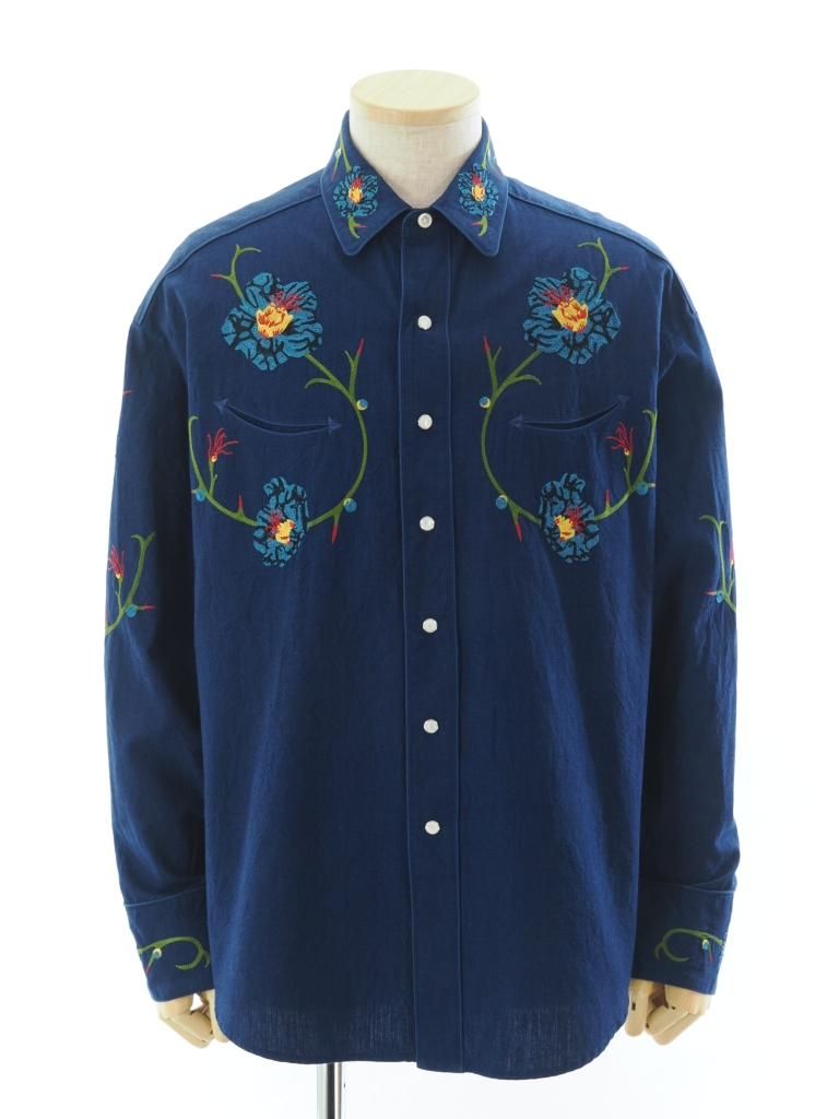 TUITACI 朔 ツイタチ - Icirian Western Shirt - Navy
