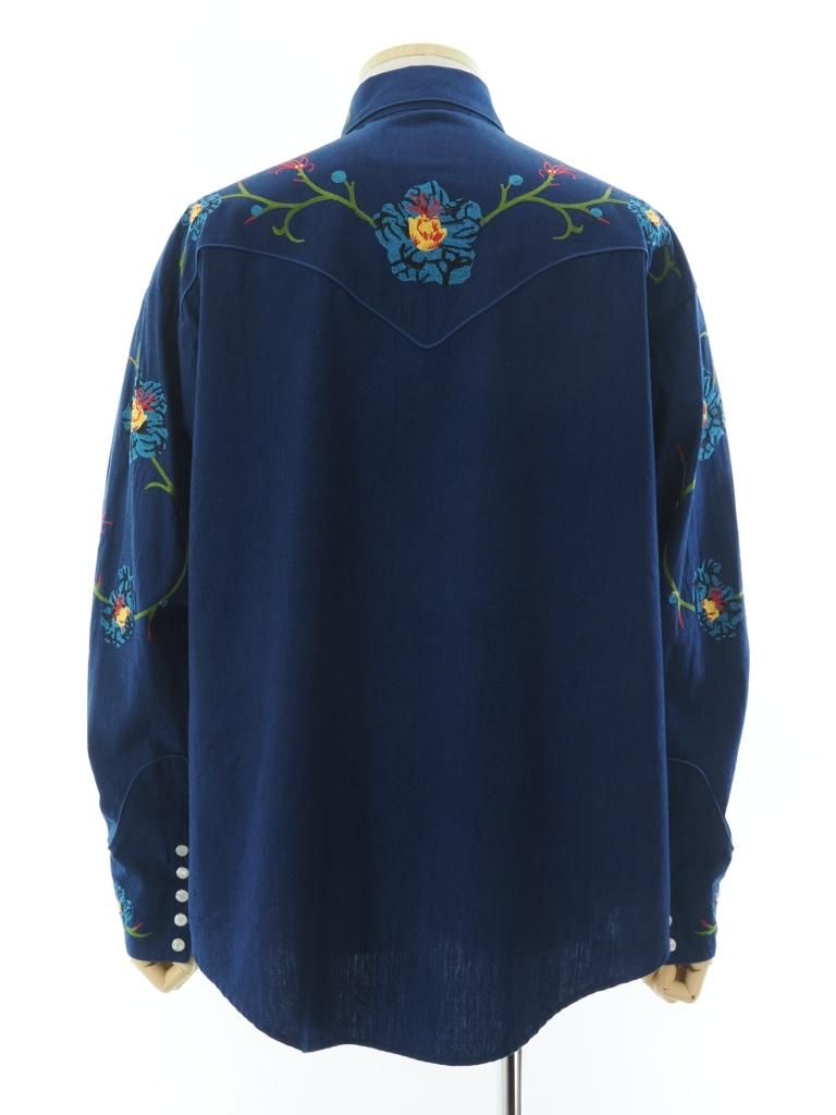 TUITACI 朔 ツイタチ - Icirian Western Shirt - Navy
