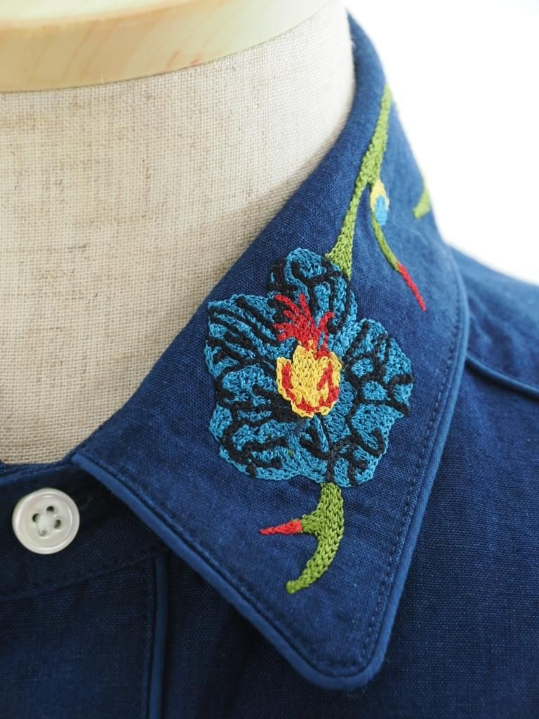 TUITACI 朔 ツイタチ - Icirian Western Shirt - Navy