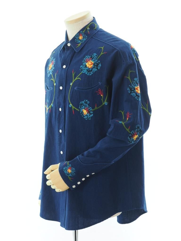 TUITACI 朔 ツイタチ - Icirian Western Shirt - Navy