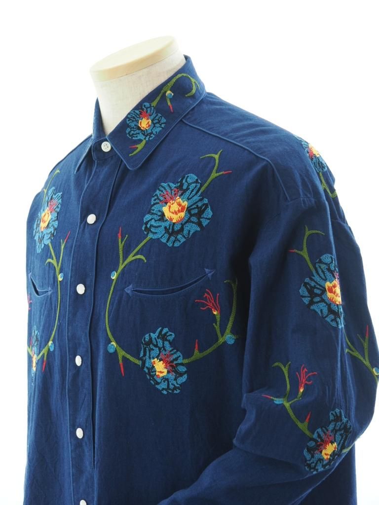 TUITACI 朔 ツイタチ - Icirian Western Shirt - Navy