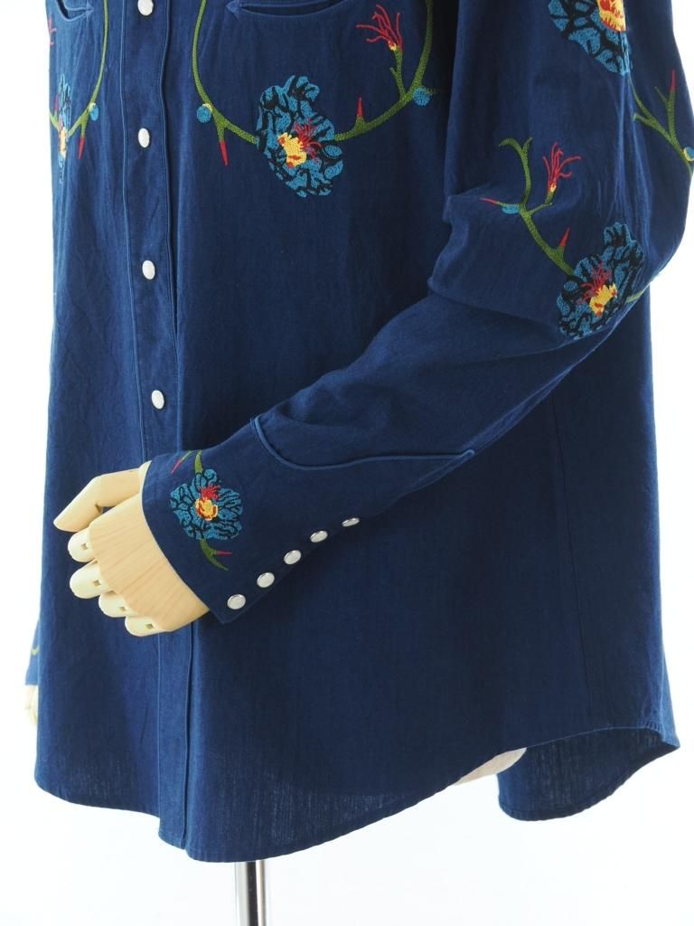 TUITACI 朔 ツイタチ - Icirian Western Shirt - Navy