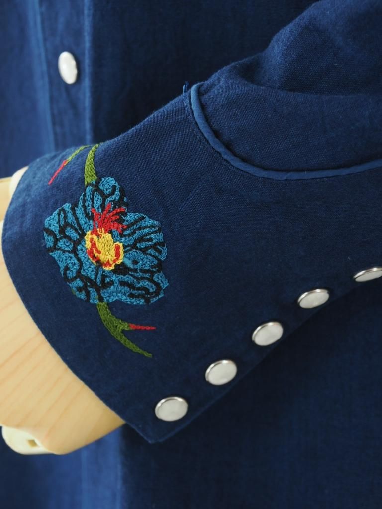 TUITACI 朔 ツイタチ - Icirian Western Shirt - Navy