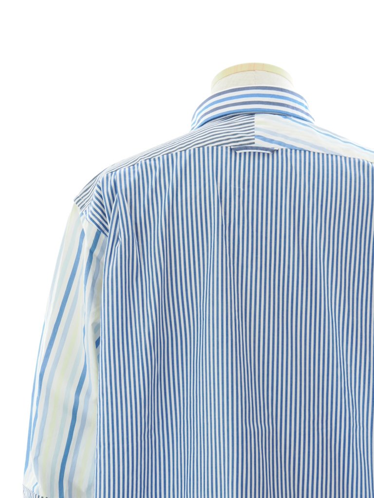 Engineered Garments 󥸥˥ɥ - Combo Short Collar Shirt - Candy Stripe Broadcloth - Navy