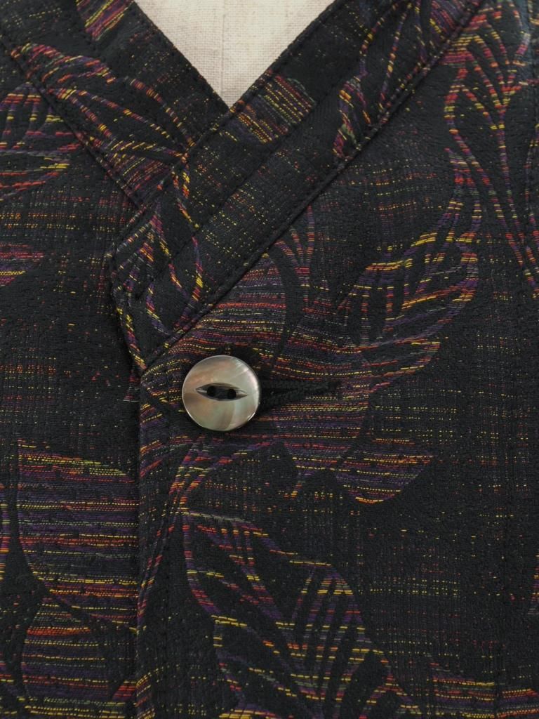 Needles ニードルズ - V.N.S.C. Jacket ブイネックスタンドカラージャケット - PE/AN Botanical Jq. - Black