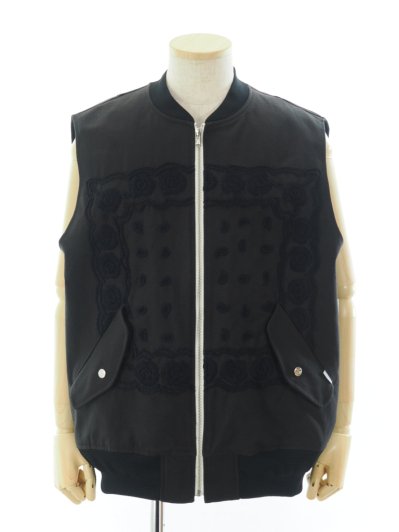 NOMA t.d. Ρޥƥǥ - Bandana Hand Embroidery Flight Vest - Black