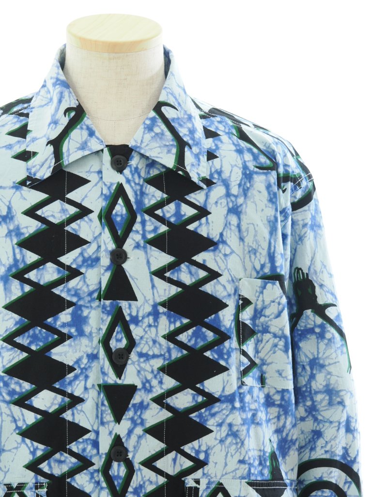 South2 West8 ġȥ - Hunting Shirt -Cotton Cloth / Batik Printed - Skull & Target
