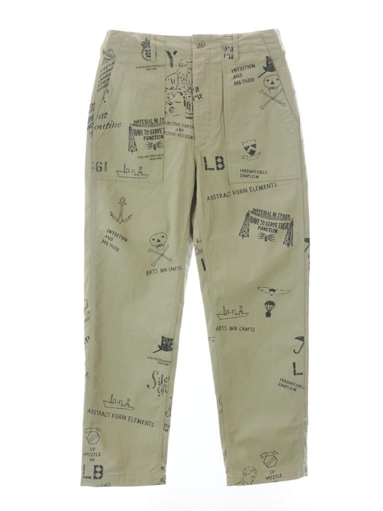 Engineered Garments エンジニアドガーメンツ - Fatigue Pant ファーティーグパンツ - Graffiti Print Flat Twill - Khaki