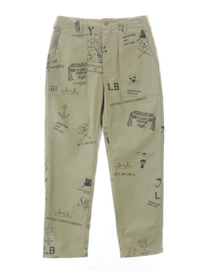 Engineered Garments 󥸥˥ɥ - Fatigue Pant եƥѥ - Graffiti Print Flat Twill - Khaki