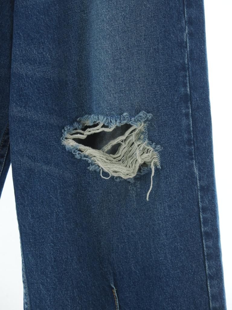 Rhodolirion ロドリリオン - 90’Loose Straight Jean Pant 90'ルーズストレートジーンパンツ - Damage - Indigo