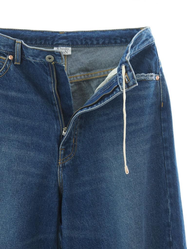 Rhodolirion ロドリリオン - 90’Loose Straight Jean Pant 90'ルーズストレートジーンパンツ - Damage - Indigo