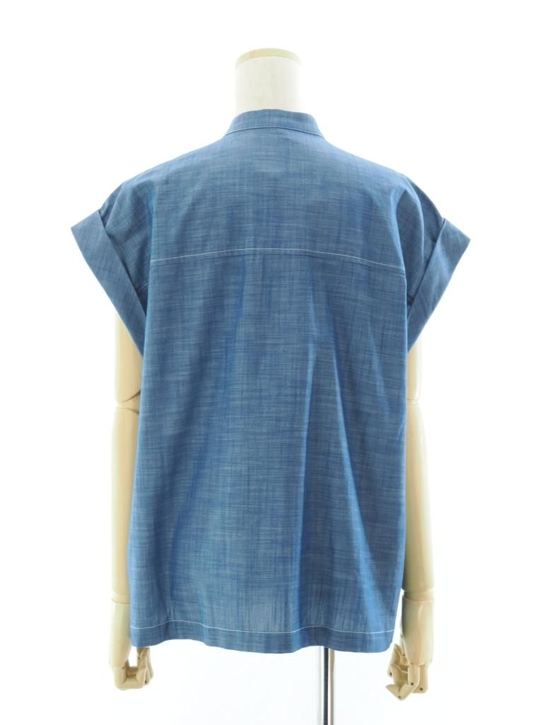 Rhodolirion ロドリリオン - Frill Shirt フリルシャツ - Chambray - Blue