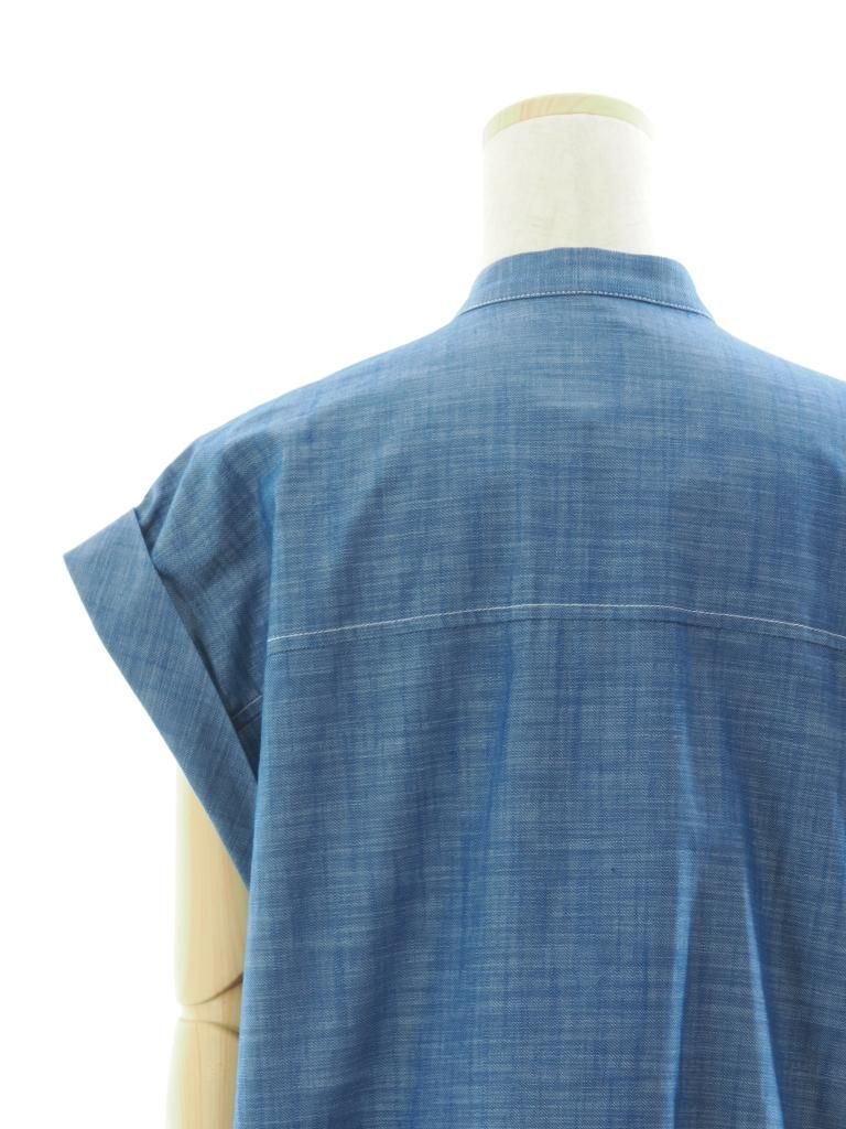 Rhodolirion ロドリリオン - Frill Shirt フリルシャツ - Chambray - Blue