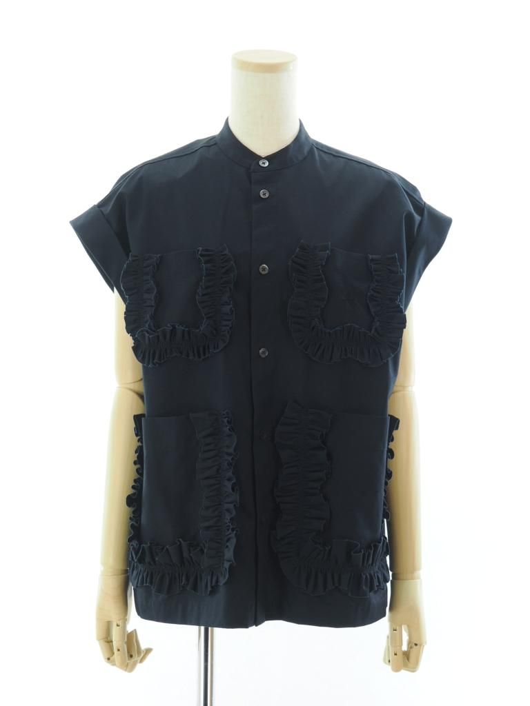 Rhodolirion ロドリリオン - Frill Shirt フリルシャツ - Typewriter - Black