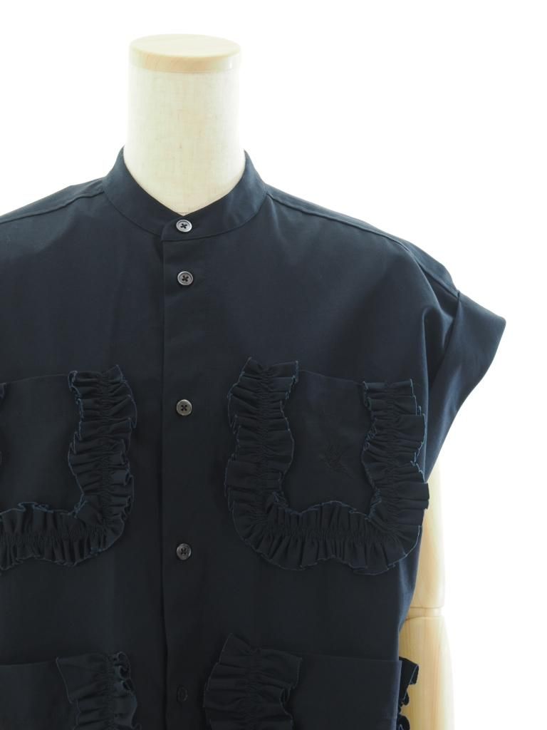 Rhodolirion ロドリリオン - Frill Shirt フリルシャツ - Typewriter - Black