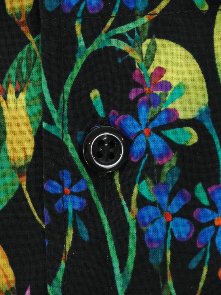 Engineered Garments 󥸥˥ɥ - Camp Shirt ץ - Cotton Floral Lawn - Black