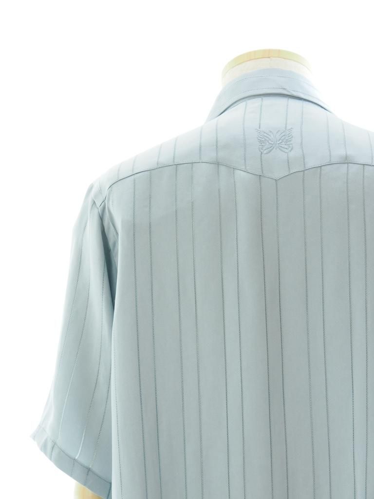 Needles ニードルズ - S/S Cowboy One-Up Shirt ショートスリーブカウボーイワンナップシャツ - TA/CU/PE Georgette - Blue