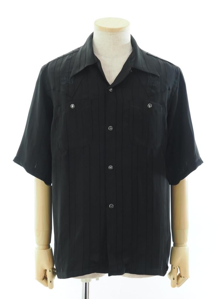 Needles ニードルズ - S/S Cowboy One-Up Shirt ショートスリーブカウボーイワンナップシャツ - TA/CU/PE Georgette - Black