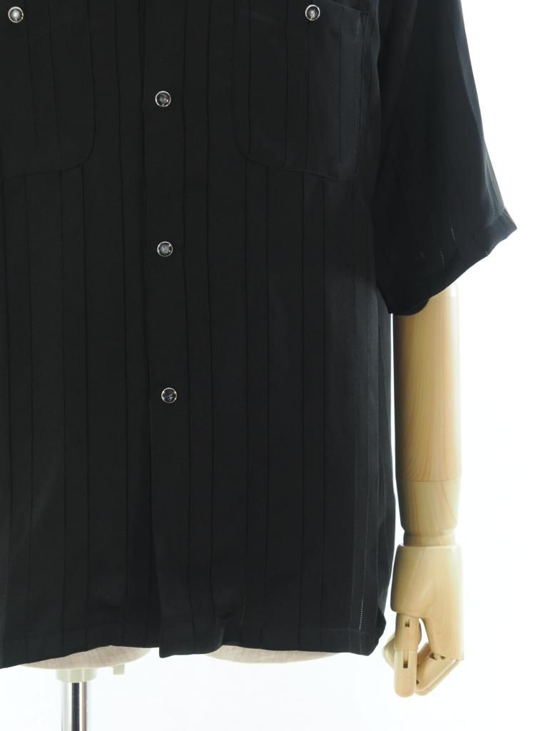 Needles ニードルズ - S/S Cowboy One-Up Shirt ショートスリーブカウボーイワンナップシャツ - TA/CU/PE Georgette - Black