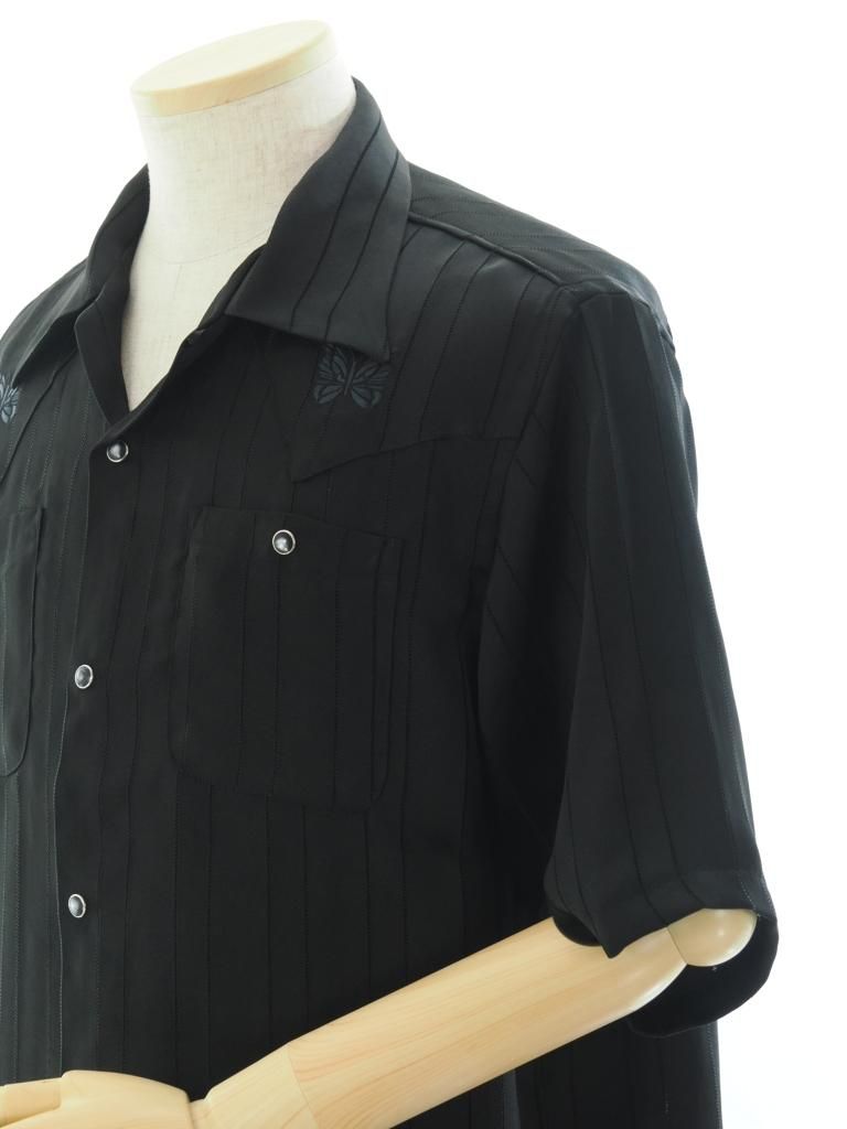 Needles ニードルズ - S/S Cowboy One-Up Shirt ショートスリーブカウボーイワンナップシャツ - TA/CU/PE Georgette - Black