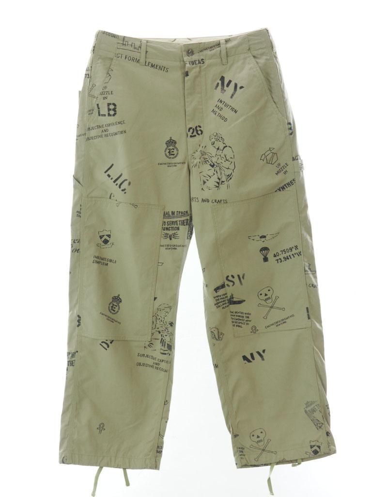 Engineered Garments 󥸥˥ɥ - Painter Pant եѥ - Graffiti Print Flat Twill - Khaki