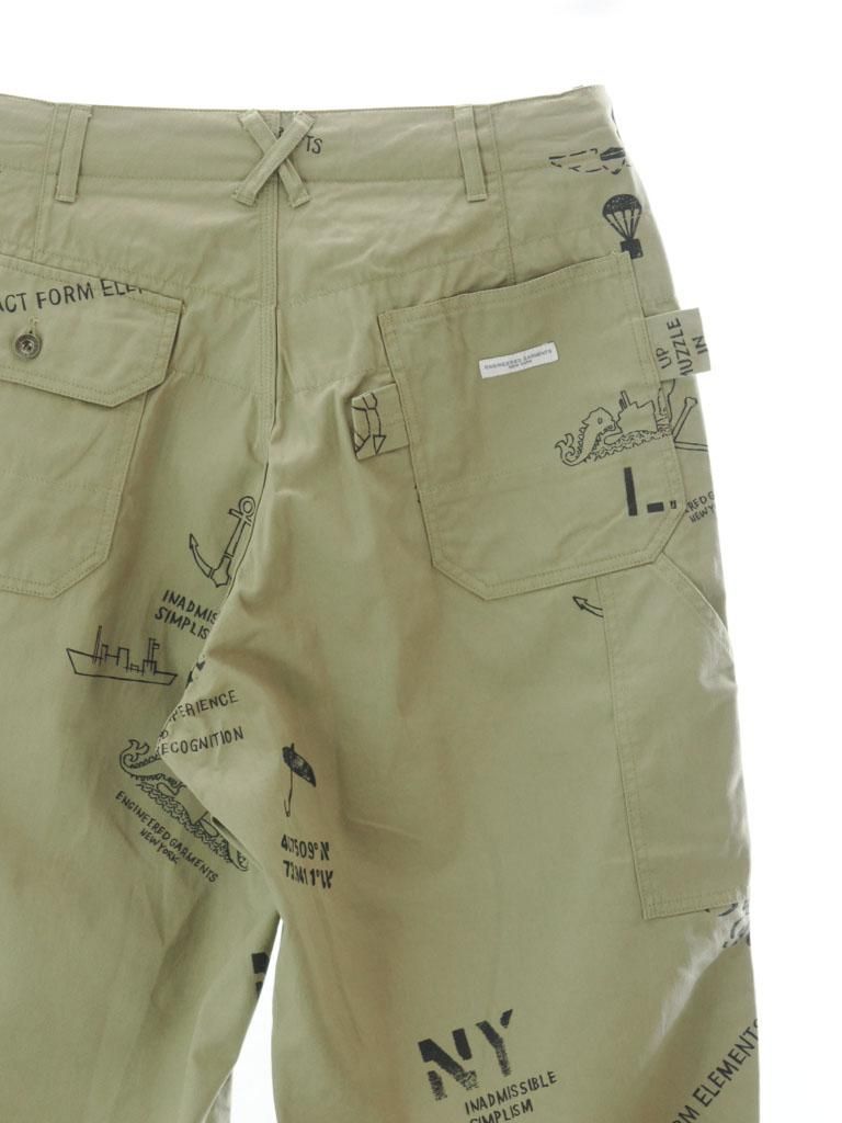 Engineered Garments エンジニアドガーメンツ - Painter Pant ペインターパンツ - Graffiti Print Flat Twill - Khaki