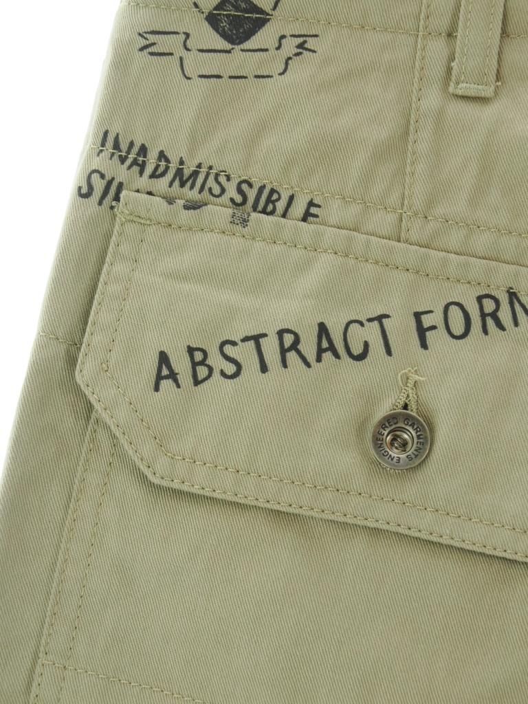 Engineered Garments 󥸥˥ɥ - Painter Pant եѥ - Graffiti Print Flat Twill - Khaki