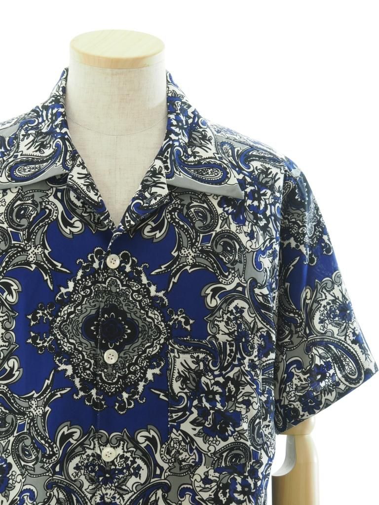 NOMA t.d. ノーマティーディー - Summer Shirt サマーシャツ - Between Flower & Paisley - Grey