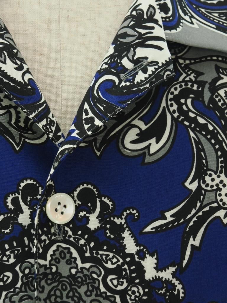NOMA t.d. ノーマティーディー - Summer Shirt サマーシャツ - Between Flower & Paisley - Grey