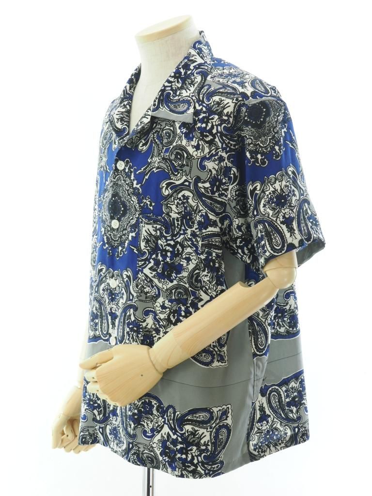 NOMA t.d. ノーマティーディー - Summer Shirt サマーシャツ - Between Flower & Paisley - Grey
