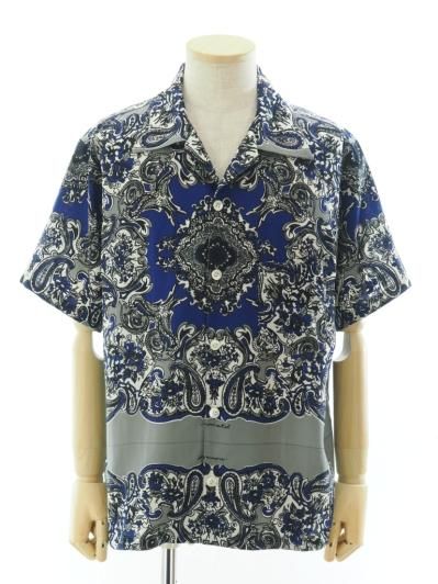 NOMA t.d. ノーマティーディー - Summer Shirt サマーシャツ - Between Flower & Paisley - Grey