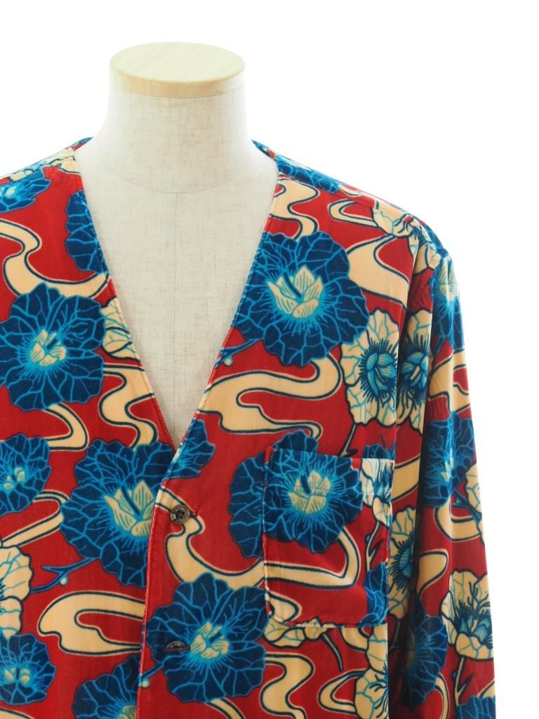 TUITACI 朔 ツイタチ - Icirian Velvet Cardigan イチリアンベルベットカーディガン - Red