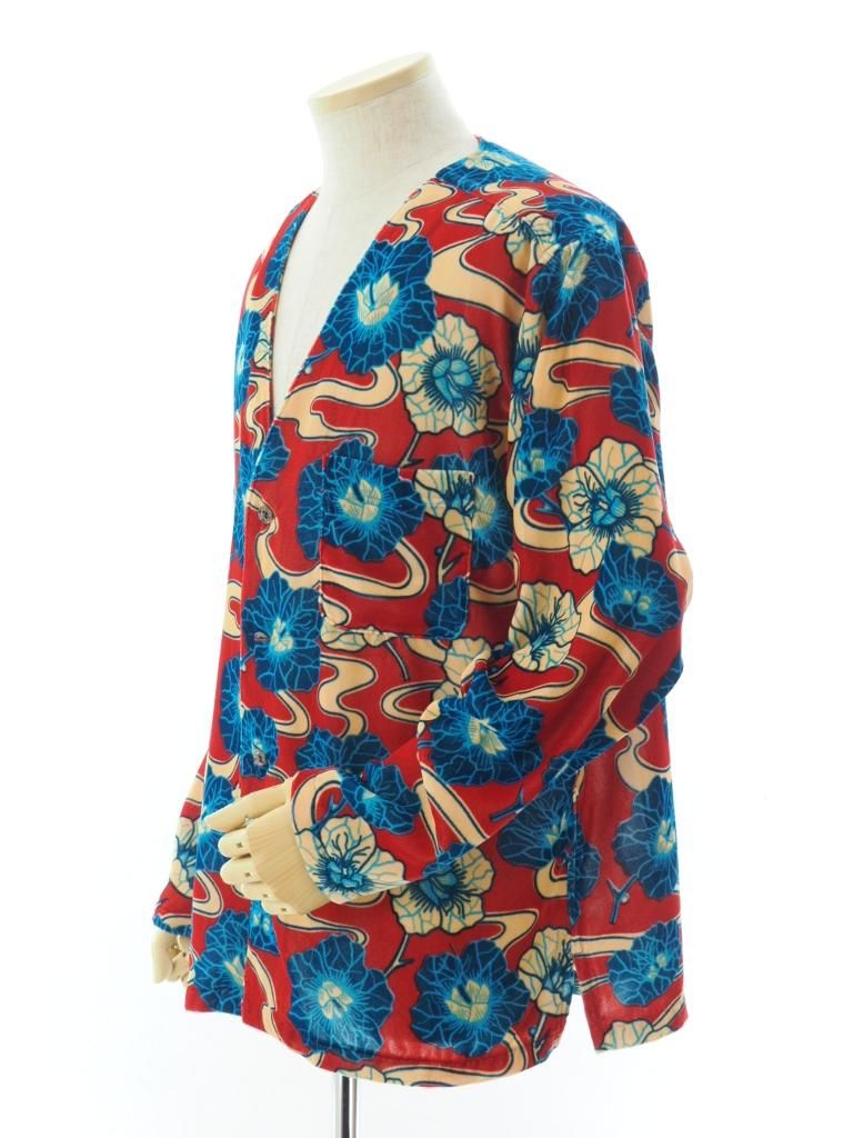 TUITACI 朔 ツイタチ - Icirian Velvet Cardigan イチリアンベルベットカーディガン - Red