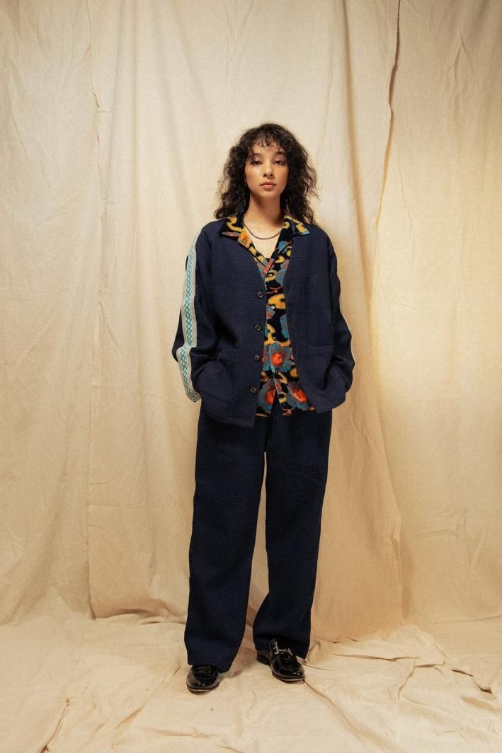 TUITACI 朔 ツイタチ - Icirian Velvet Aloha イチリアンベルベットアロハ - Navy