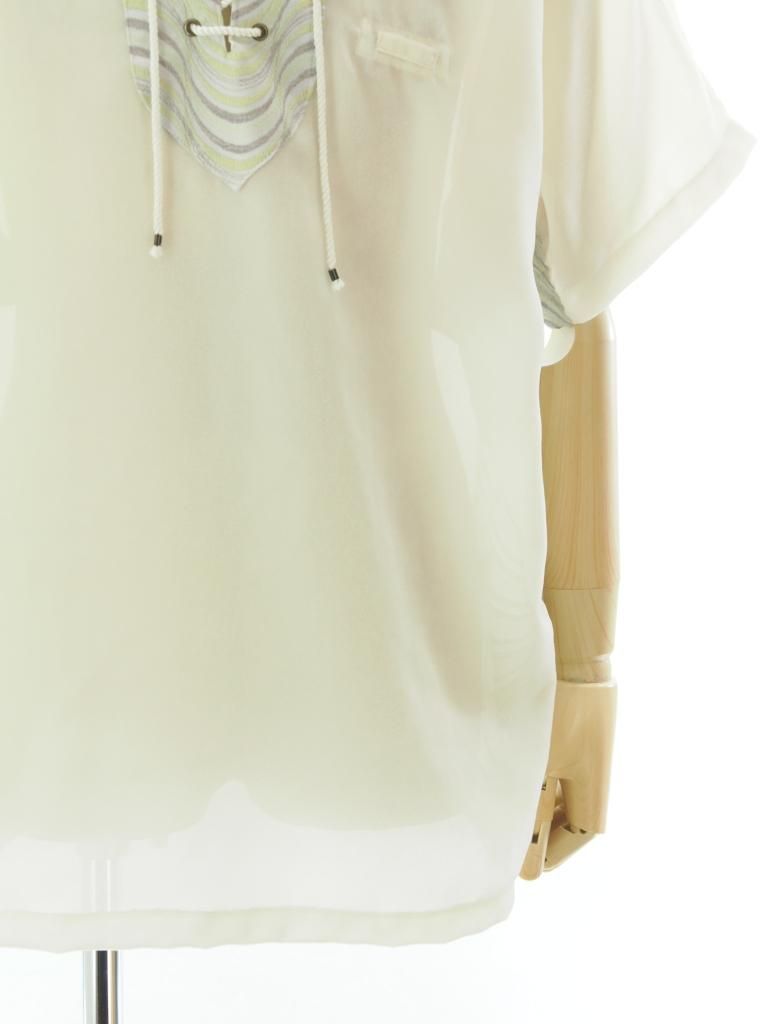 TUITACI 朔 ツイタチ - Velvet Dashiki Shirt ベルベットダシキシャツ - White