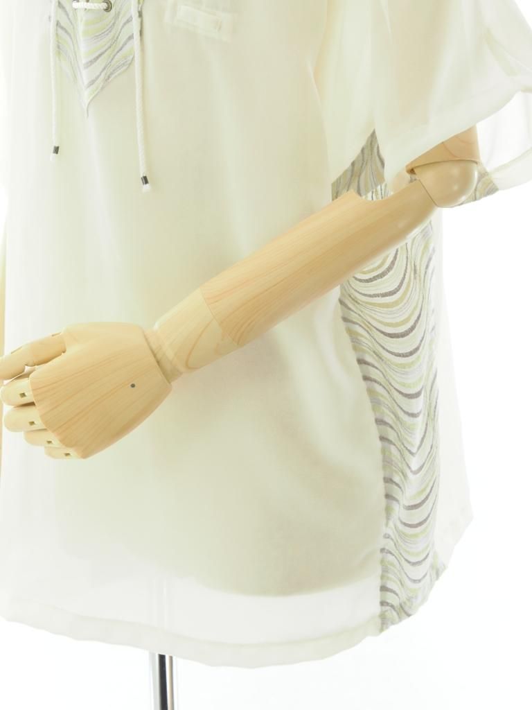 TUITACI 朔 ツイタチ - Velvet Dashiki Shirt ベルベットダシキシャツ - White