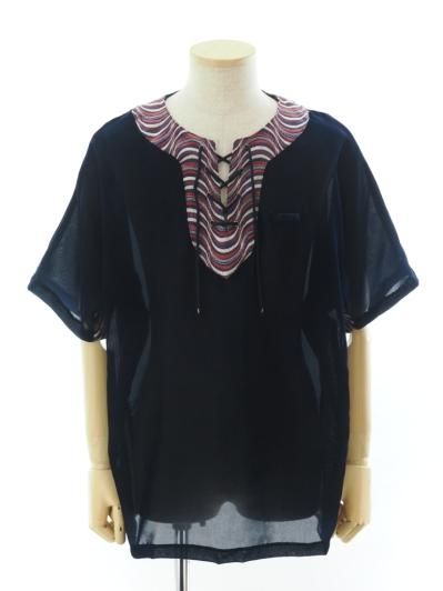 TUITACI  ĥ - Velvet Dashiki Shirt ٥٥åȥ - Navy