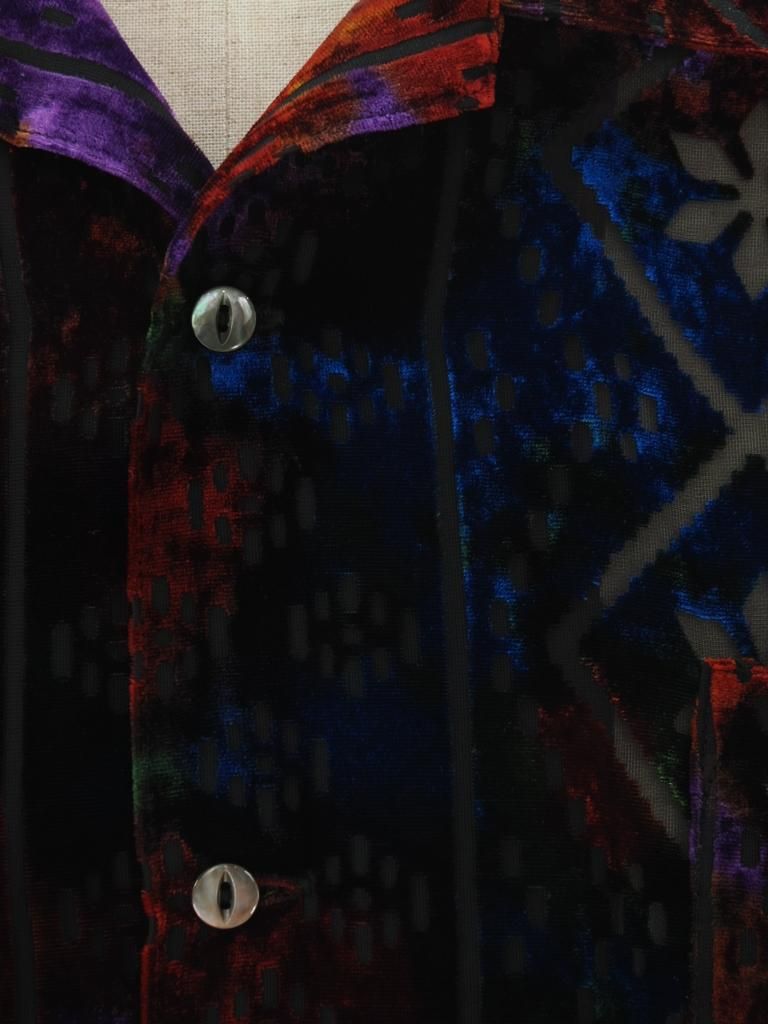 TUITACI 朔 ツイタチ - Vintage Lace Velvet Shirt ビンテージ TUITACI 朔 ツイタチ - Vintage Lace Velvet Shirt ビンテージ
