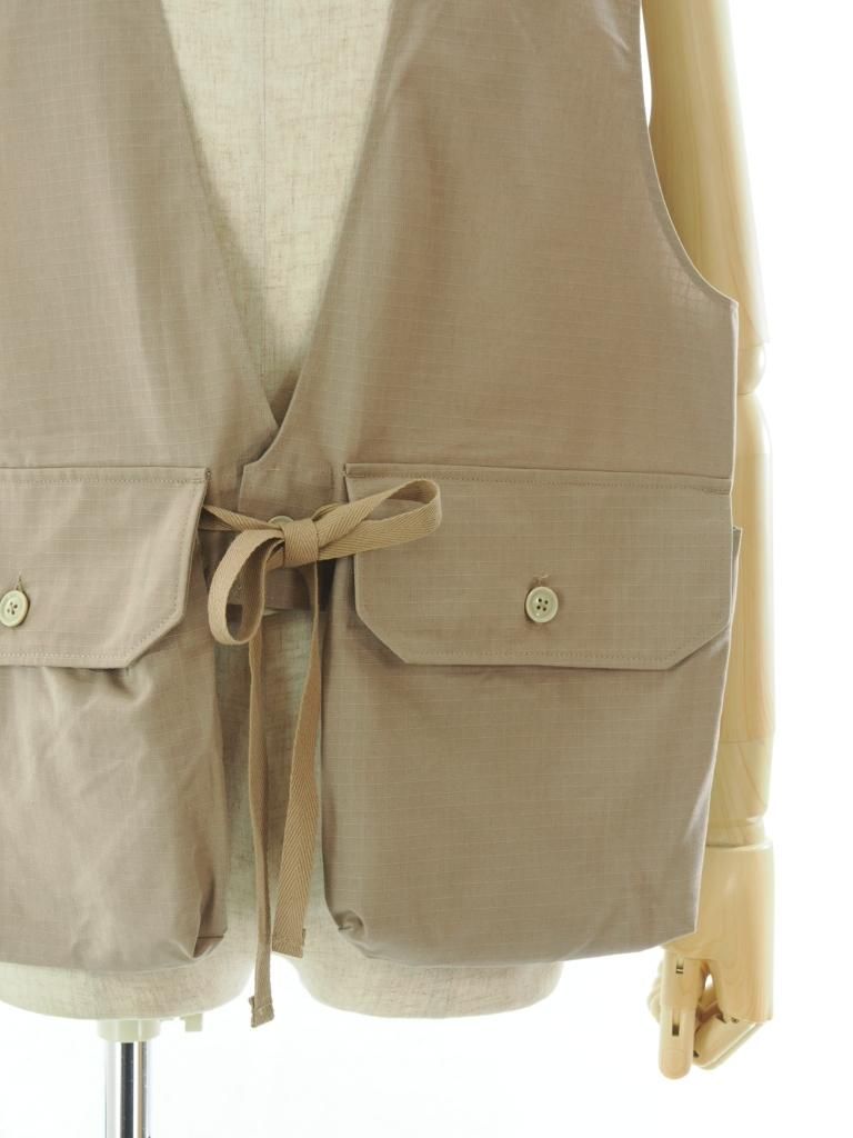 Engineered Garments エンジンニアドガーメンツ - Fowl Vest フォールベスト - Cotton Ripstop - Khaki