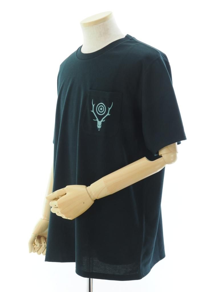 South2 West8 ġȥ - S/S Round Pocket Tee 硼ȥ꡼֥饦ɥݥåȥƥ - Circle Horn - Black