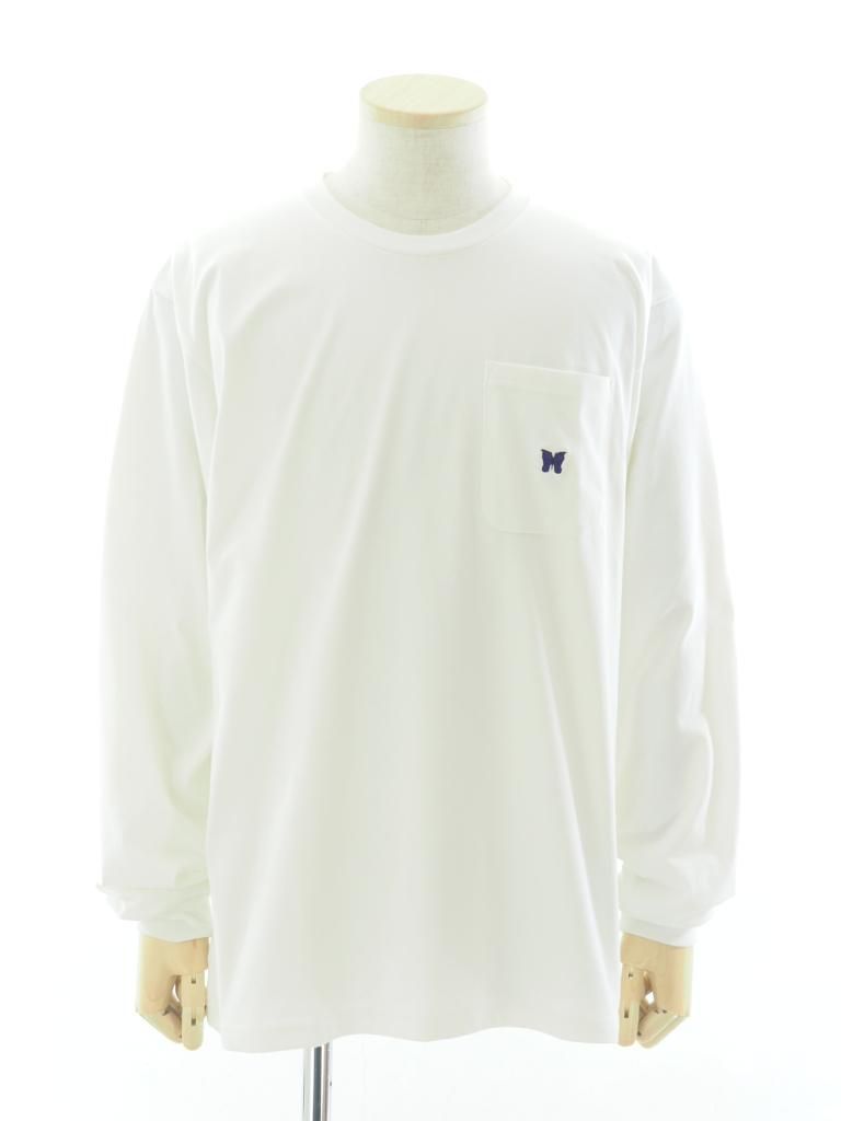 Needles ニードルズ - L/S Crew Neck Tee ロングスリーブクルーネックティー - Poly Jersey - White