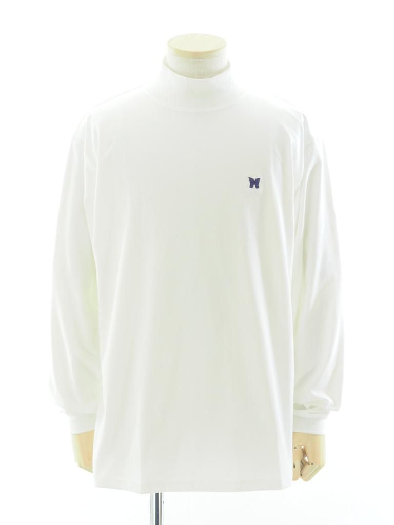Needles ニードルズ - L/S Mock Neck Tee ロングスリーブモックネックティー - Poly Jersey - White Needles ニードルズ - L/S Mock Neck Tee ロングスリーブモックネックティー - Poly Jersey - White