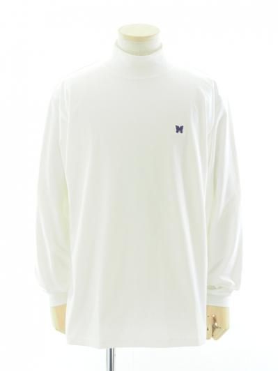 Needles ニードルズ - L/S Mock Neck Tee ロングスリーブモックネックティー - Poly Jersey - White