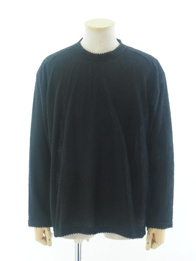 Needles ニードルズ - L/S U Neck Tee ロングスリーブユーネックティー - Poly Double Russell - Black